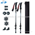 Ninghai jianda 100% carbon fiber telescopic compact ultralight folding adjustable hiking pole walking stick trekking cane